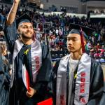 A Kentlake High School graduate waves to family and friends June 11 at the accesso ShoWare Center. COURTESY PHOTO, Kent School District