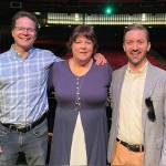 High school drama teachers Jay Thornton, of Kent-Meridian; Jennifer Grajewski, of Kentridge; and Zachary Chaykin, of Kentlake, at the 5th Avenue Theatre awards event in Seattle. Kentwoods Chad Taylor was unable to attend. COURTESY PHOTO, Kent School District