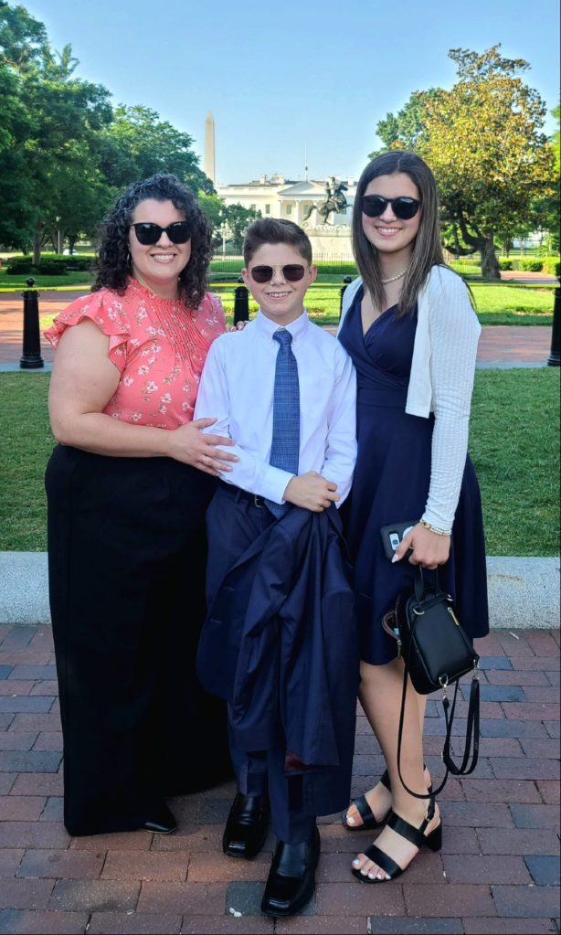 Kimberly, Jordon, and Addison Newlove in Washington, D.C., on Memorial Day 2022. Photo courtesy of Kimberly Newlove.