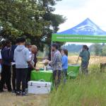A booth is set up at the property entrance where residents can give their input and enjoy a scavenger hunt of the property. Photo by Bailey Jo Josie/Sound Publishing.