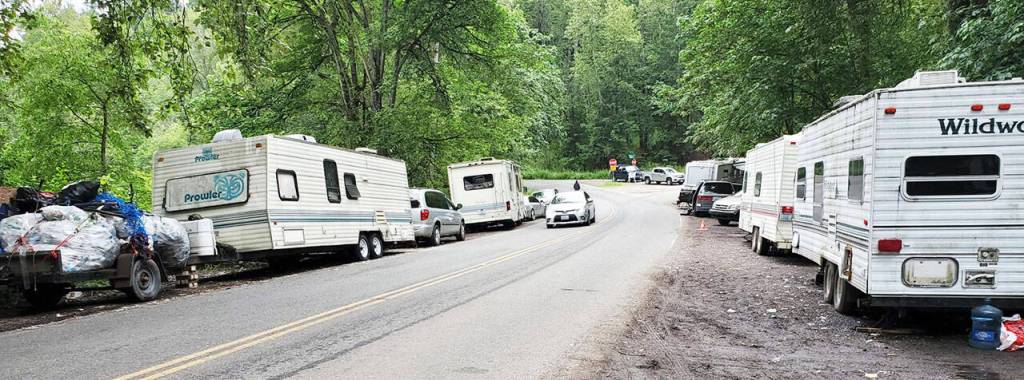 Image of Green River Road prior to the July 13 cleanup. COURTESY PHOTO, King County.