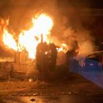 Firefighters battle a modular home fire July 17 in the 28400 block of 168th Avenue SE in Kent. COURTESY PHOTO, Puget Sound Fire