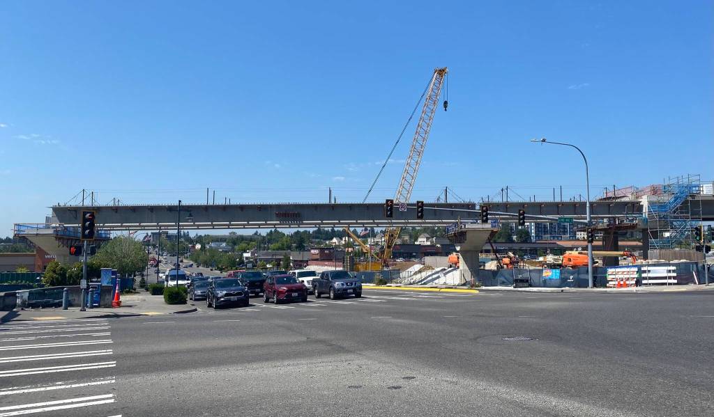 The Federal Way Link Extension tracks connect to the future Tacoma Dome Link Extension route, which begins in Federal Way. Olivia Sullivan/the Mirror