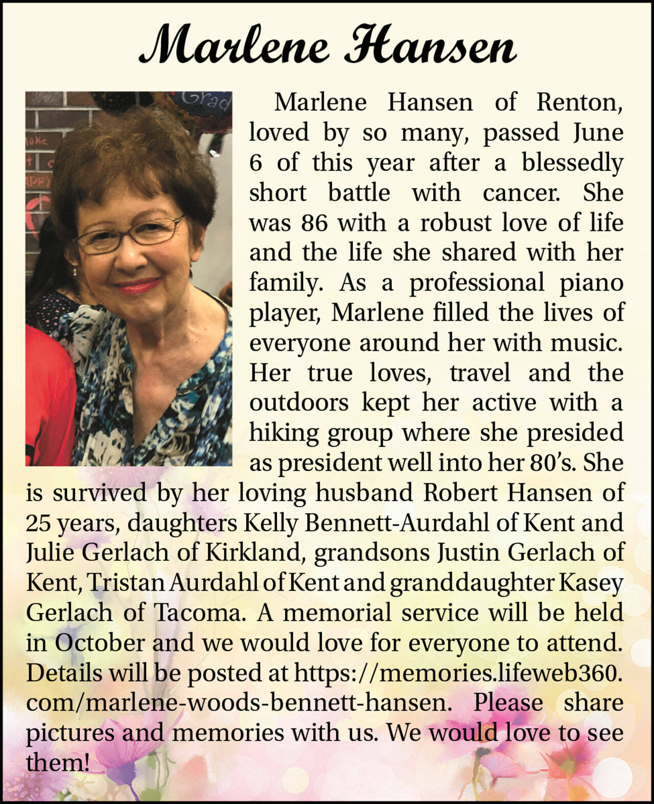 Marlene Hansen | Obituary