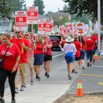 A Kent Education Association teachers strike rally Sept. 2 at the school district offices on SE 256th Street. COURTESY PHOTO, Alex Popescu
