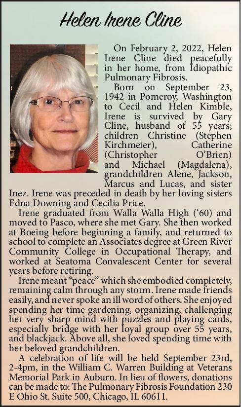 Helen Irene Cline | Obituary