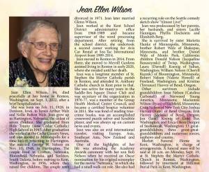 Jean Ellen Wilson | Obituary