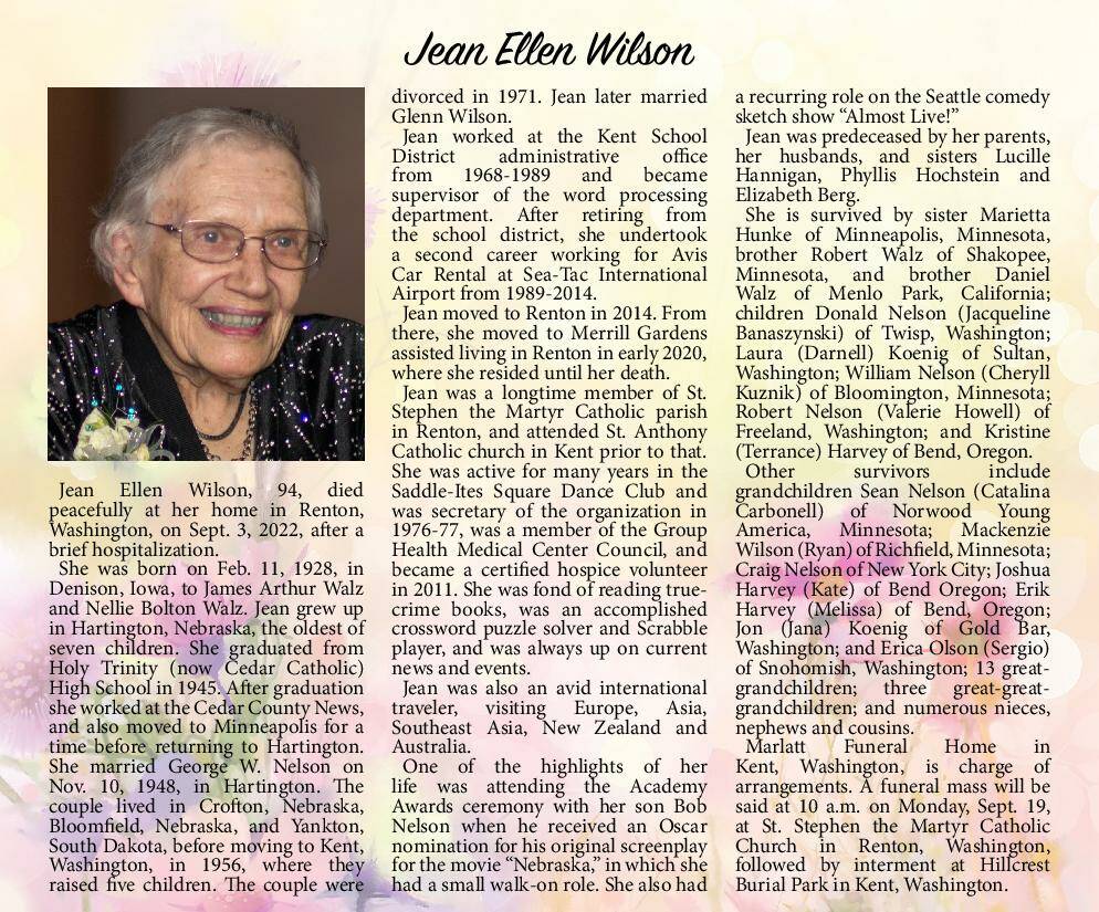 Jean Ellen Wilson | Obituary