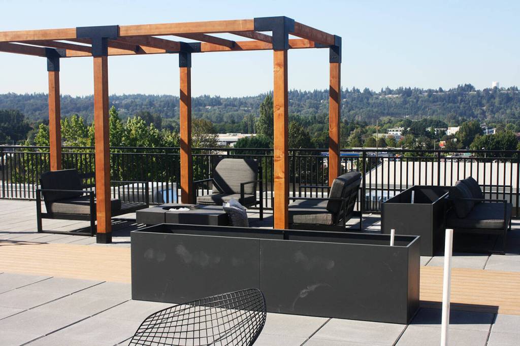 A view west from the rooftop patio at the Madison Plaza Apartments. STEVE HUNTER, Kent Reporter