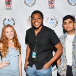 Photos courtesy of Myles Ross
Myles Ross (center) stands with The House actors Emily Gateley (left) and Sagar Surana at the 2022 Silicon Beach Film Festival in Hollywood where the film won an award for Best Ensemble.