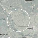 The Washington State Department of Transportation used this image in an online open house to show the approximate location that a King County East airport would be considered. The image reflects the general area the report considered and is not an exact snapshot of the hypothetical airports geographic footprint.