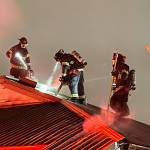 Firefighters on the roof of a fire early Wednesday, Oct. 5 at All Seasons Dental Care, 120 State Ave. N. COURTESY PHOTO, Puget Sound Fire
