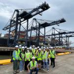 Students at the SP-SSA International Terminal (SSIT) port near Vung Tau, Vietnam. Photo courtesy of Highline College