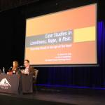 Dr. Shiloh (left) and Dr. Scott of true crime podcast L.A. Not So Confidential held a presentation on the main stage called Case Studies in Loneliness, Rage, & Risk: Discerning Threat in the Age of the Incel where the two psychologist spoke about the origins and incoherent ideology of the incel community. Photo by Bailey Jo Josie/Sound Publishing.