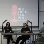 Co-hosts Jess and Brice of What Happens In The Woods recorded a live podcast episode about The Jungle, a homeless encampment in Seattle. Photo by Bailey Jo Josie/Sound Publishing.