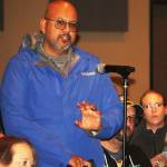 A speaker at the town hall at Faith Church talks about the impact of the lockdown on parents. STEVE HUNTER, Kent Reporter