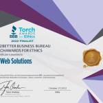 Among the many honors JLT Web Solutions has earned over the last two years is being one of four finalists for the BBB Torch Awards for Ethics. Image contributed.