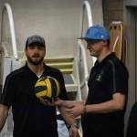 Jake Davies (left) and Jonathan Borte (right) drumming up a strategy at the ASD Spookfest Water Polo Tournament. Photo by Ben Ray/Sound Publishing
