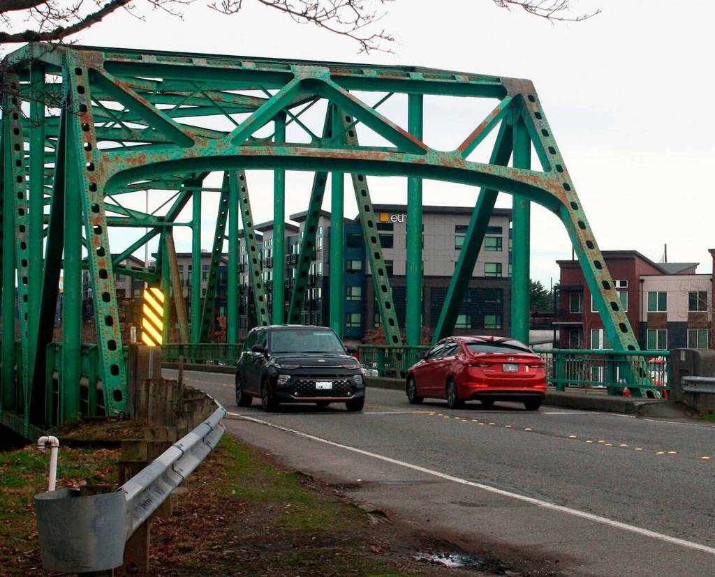 Vehicles use the Meeker Street Bridge, a popular commuting route. STEVE HUNTER, Kent Reporter