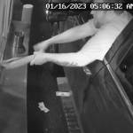 Screenshot from a video posted by the Auburn Police Department shows the suspect in the attempted kidnapping of an Auburn barista.