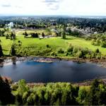 Aerial view of Clark Lake and surrounding natural area. (Screenshot from City of Kent Youtube page)