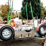 Elements of the citys interactive space-themed park being lowered in. (Screenshot from Kent Youtube page)
