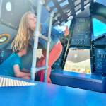 Children check out the view from the inside the Lunar Lander play structure at Kherson Park. COURTESY PHOTO, City of Kent Parks