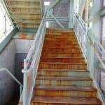 Sound Transit will replace the rusty stairs to the pedestrian skybridge this spring and summer at the Kent Sounder Station. COURTESY PHOTO, Sound Transit
