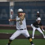 Kentridge senior RHP Kaden Barnes eyes down the Bethel batting order en route to a 10-3 victory in the playoffs. Ben Ray / The Reporter