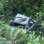 A driver had only minor injuries after a car went down a 75-foot embankment on Friday, May 19 along South 212th Street in Kent. COURTESY PHOTO, Puget Sound Fire