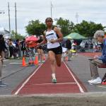 Kentwoods Vai Green about to take off in the long jump at state. Ben Ray / The Reporter