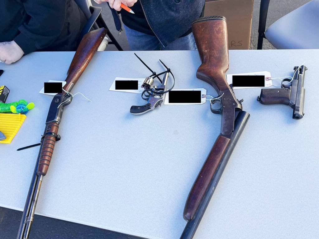 Eighty-two guns were collected at the event. COURTESY PHOTO, Zandria Michaud, Kent Police