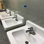 A renovated restroom at Canyon Ridge Middle School. COURTESY PHOTO, Leslie Hamada