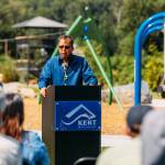 Warren KingGeorge, historian with the Muckleshoot Indian Tribe, speaks at Van Dorens Landing Park. COURTESY PHOTO, City of Kent