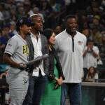 Alcorn State's Kewan Braziel gets awarded with the T-Mobile Impact Award during the game. Ben Ray/ The Mirror