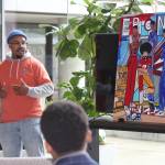 Photos by Bailey Jo Josie/Sound Publishing
Artist Rodney King talks about his latest painting which depicts political Black figures in American sports.