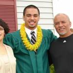 Enosa Strickland Jr. with his parents Kathleen Keliikoa-Strickland and Enosa Strickland Sr. (Courtesy photo)