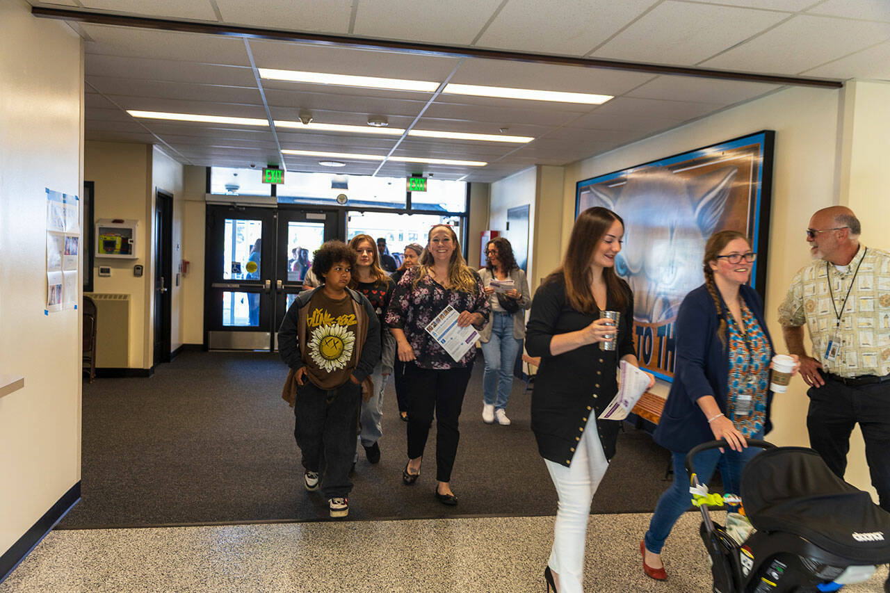 People check out the new Canyon Ridge Middle School in Kent during the Sept. 9 grand opening. COURTESY PHOTO, Kent School District