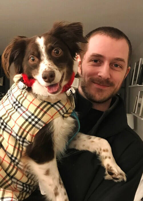 Miles Clark, with his dog Oliver. Clark was fatally shot June 15 at a Kent park. COURTESY PHOTO, Edline-Yahn & Covington Funeral Chapel