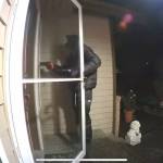 A screenshot of the Ring video footage of the Oct. 15 attempted home invasion in Kent that was thwarted after residents locked the door on the man. (Screenshot.)