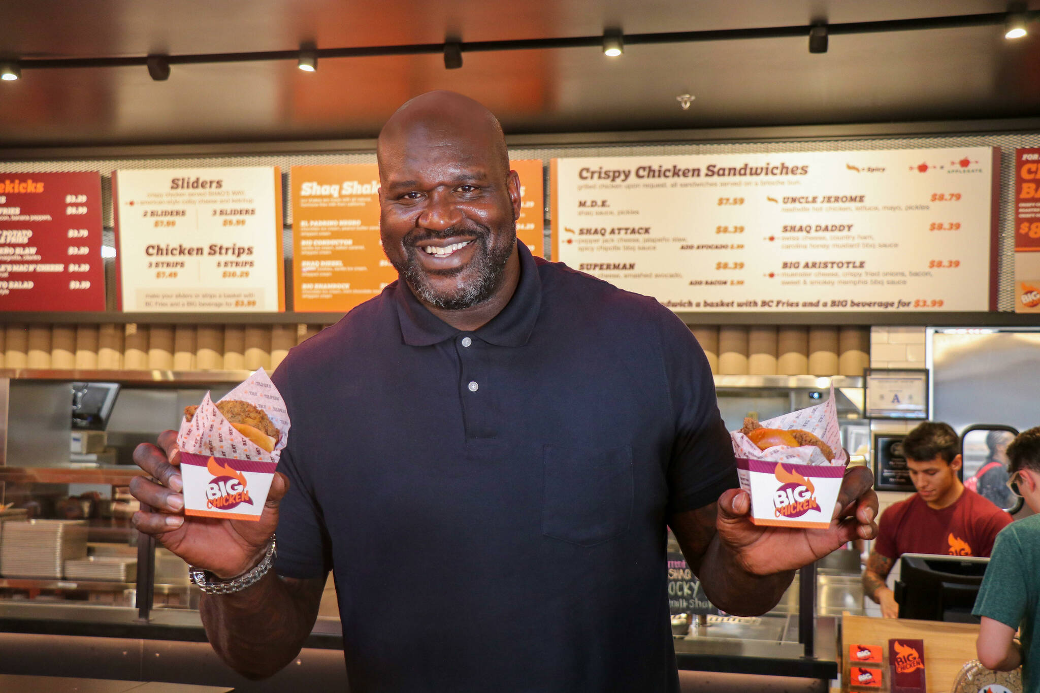 Photo courtesy of Big Chicken:
The first Shaquille ONeals Big Chicken to open in Washington state is at the Climate Pledge Arena in Seattle, with the new Renton location being the second.