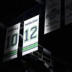 Patrick Marleaus number with the Seattle Thunderbirds hangs in the rafters of the accesso ShoWare Center. COURTESY PHOTO, Brian Liesse, Seattle Thunderbirds