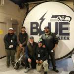 Cameron Sheppard/Sound Publishing
The crew celebrates the bass drums new home in the Renton History Museum.