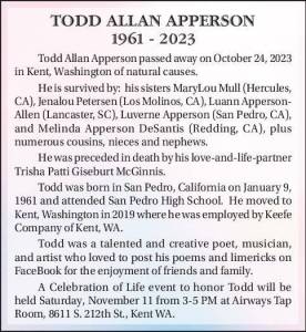 Todd Allan Apperson | Obituary