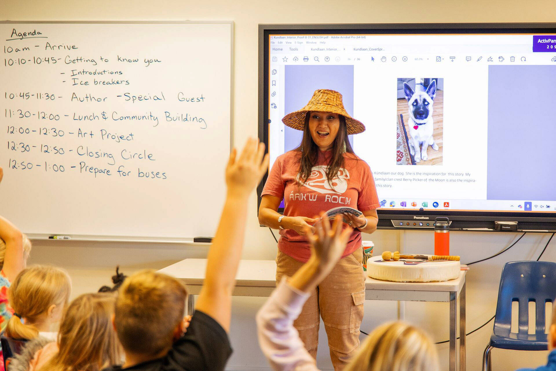 Seattle author and artist Sondra Segundo speaks at Lake Youngs Elementary School in Kent as part of Novembers Native American Heritage Month. COURTESY PHOTO, Kent School District