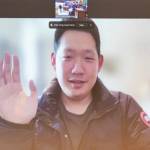 Andy Song, via video, sworn in to the Kent School Board. COURTESY PHOTO, Kent School District