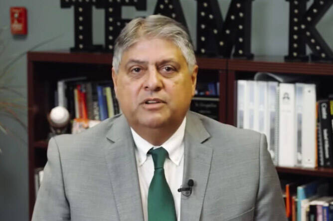 Kent School District Superintendent Israel Vela. Screenshot via Kent School District video