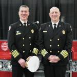 Brian Carson, left, the new Puget Sound Fire chief, and Matthew Morris, who retired as chief. COURTESY PHOTO, Puget Sound Fire