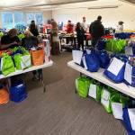 Gifts in bags to be distributed for the Toys for Joy program. COURTESY PHOTO, Puget Sound Fire