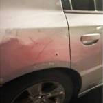 Bullet holes in a car shot at Jan. 10 along Highway 167 near Auburn. COURTESY PHOTO, Washington State Patrol